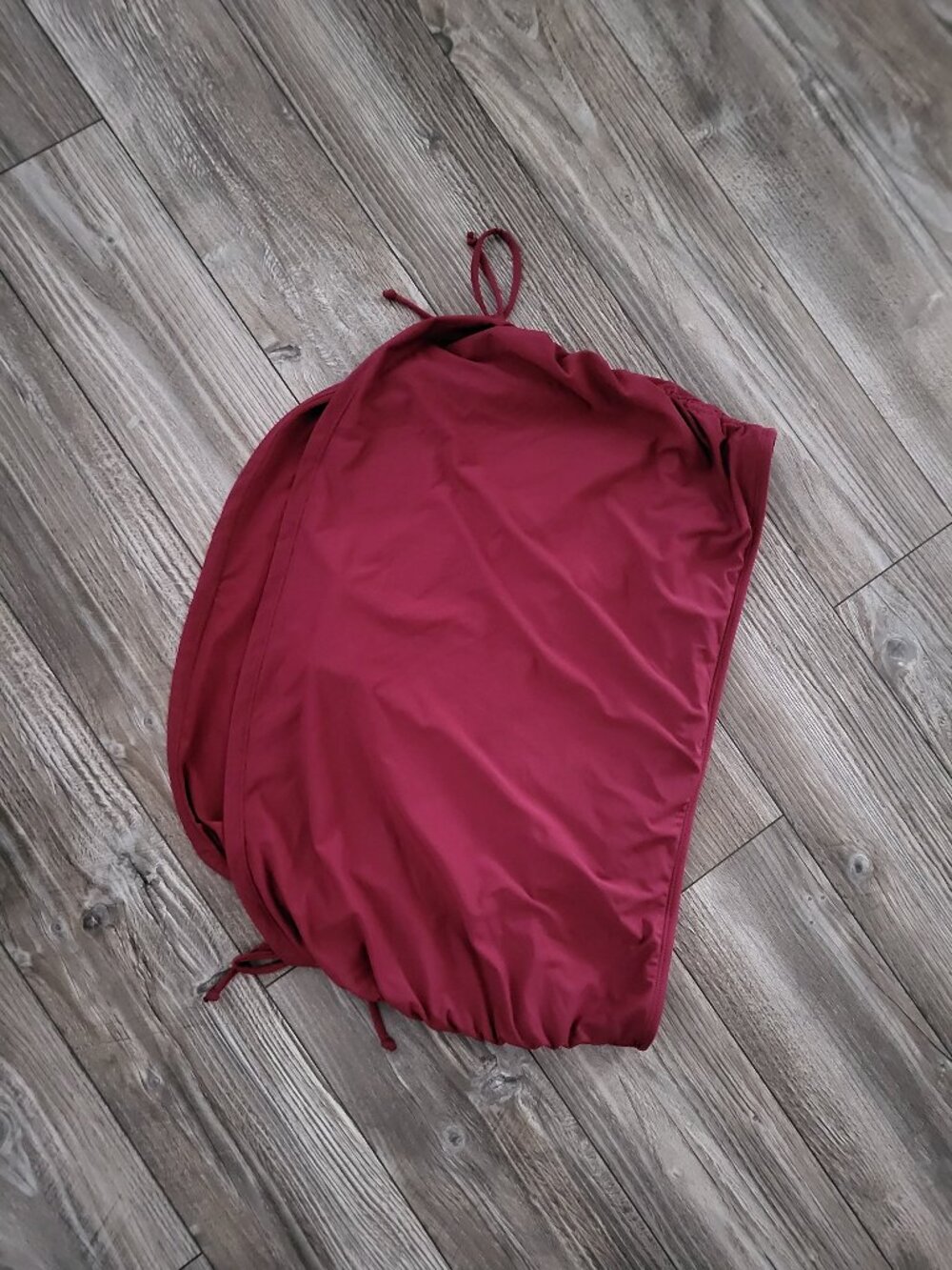 Maroon Ruched Swim Skirt Bikini Bottom 16 - Picture 9 of 10
